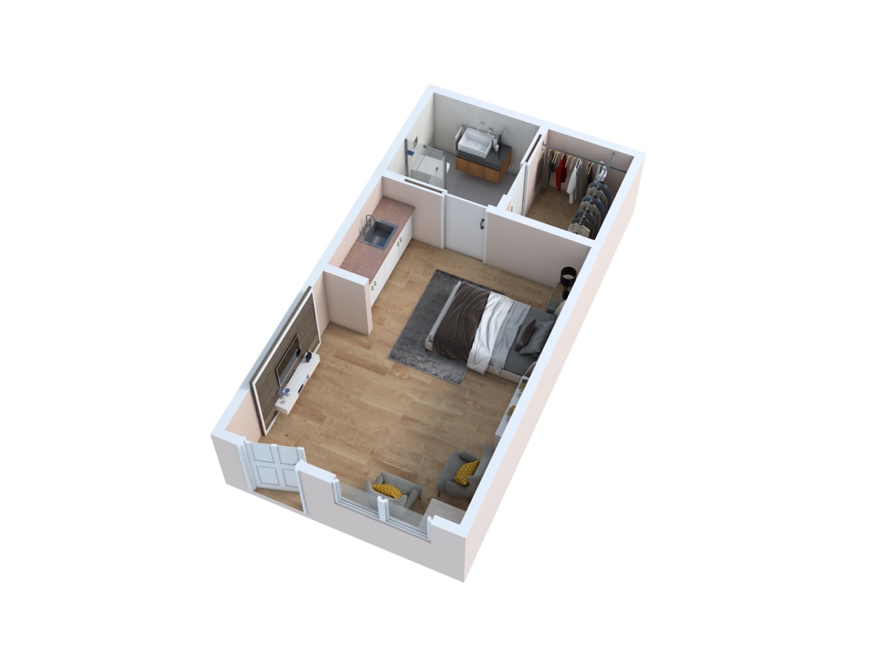 3D Floor plan for Monte Vista Village Allison Studio