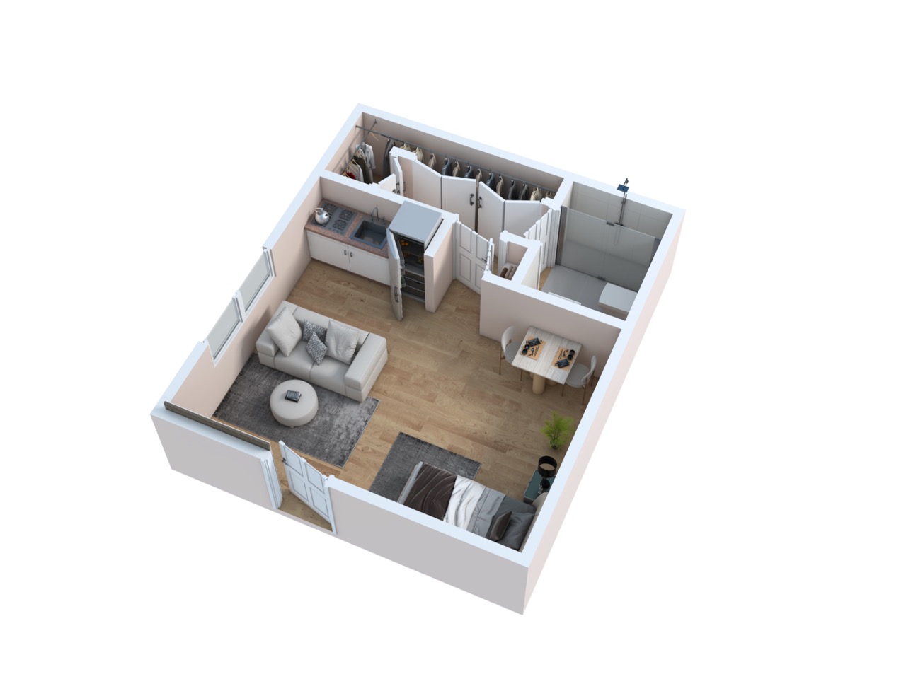 3D Floor plan for Monte Vista Village Dorman Suite